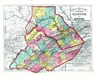 1872 Map of Central Pennsylvania, store Original Hand Colored Antique Map of Clearfield and Cambria County